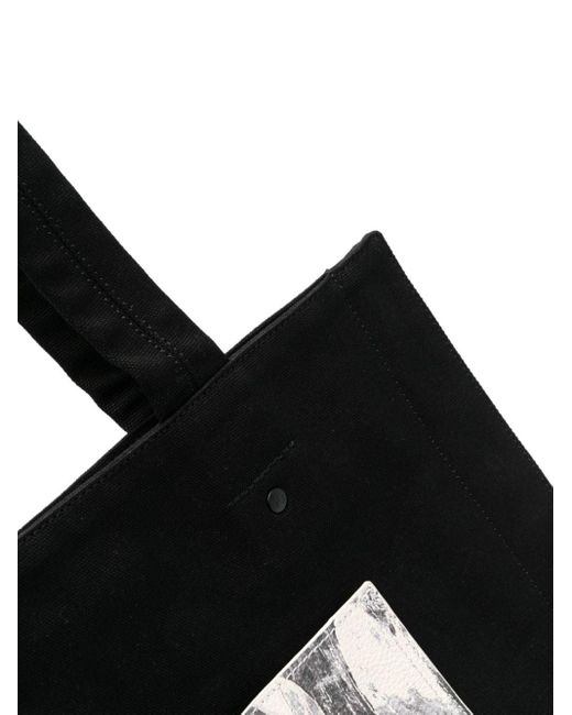 Y-3 Black Floral-print Tote Bag for men