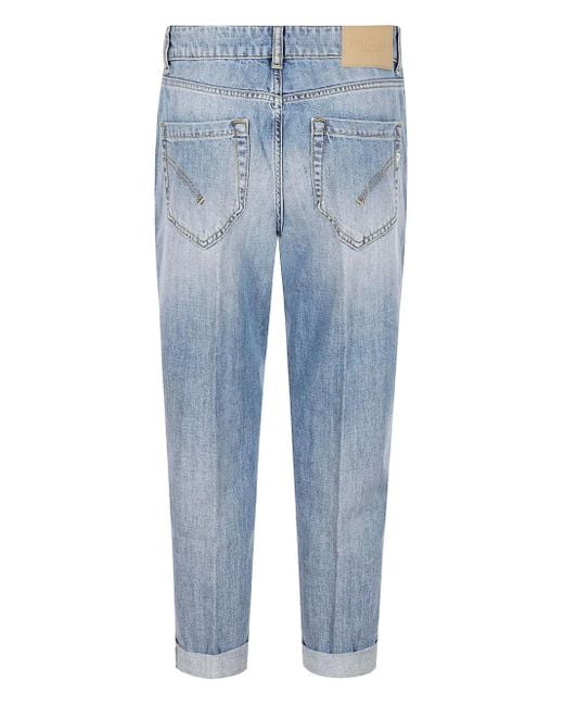 Dondup Blue Buttoned Cotton Jeans