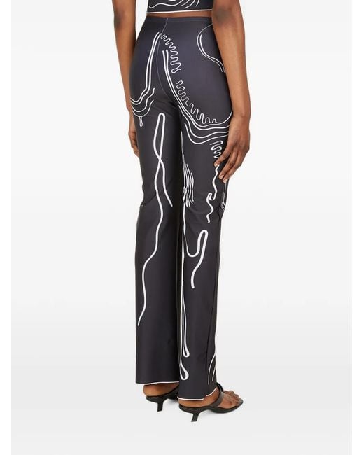 DI PETSA Black Venus Shell Graphic-Print Straight Trousers