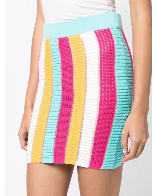 Solid & Striped Pink Colour-Block Knitted Skirt