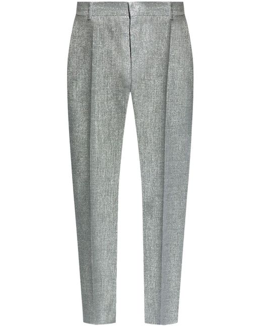 Alexander McQueen Gray Tapered Lurex Trousers for men