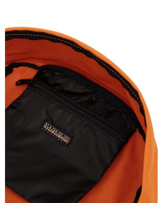Napapijri Orange Logo-Patch Zip-Around Backpack