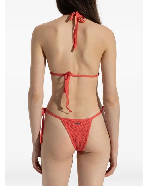 DSquared² Red Bikini En Crochet À Col Noué