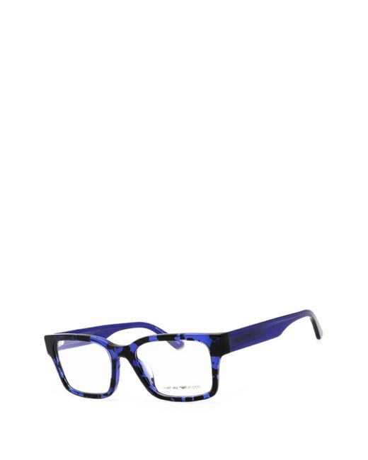 Emporio Armani Multicolor Tortoiseshell-Effect Rectangle-Frame Glasses for men
