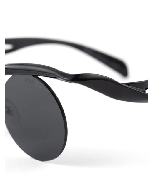 Prada Black Runway Round-Frame Sunglasses