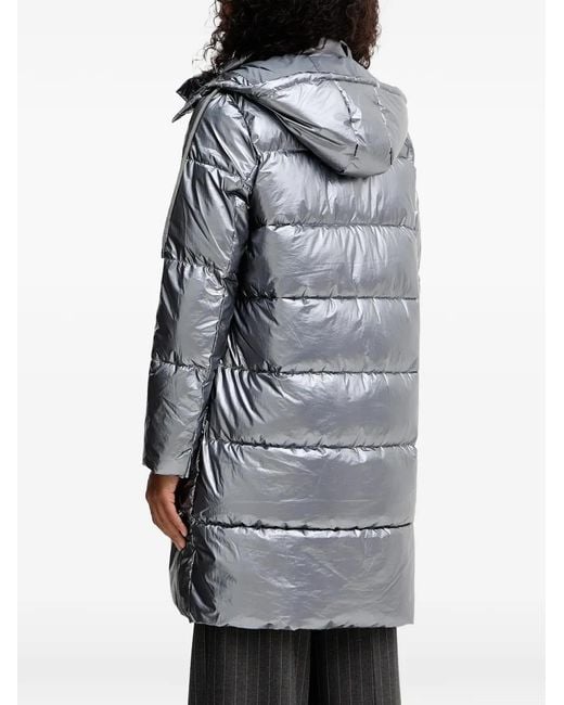 Morgan Gray Hooded Quilted Coat