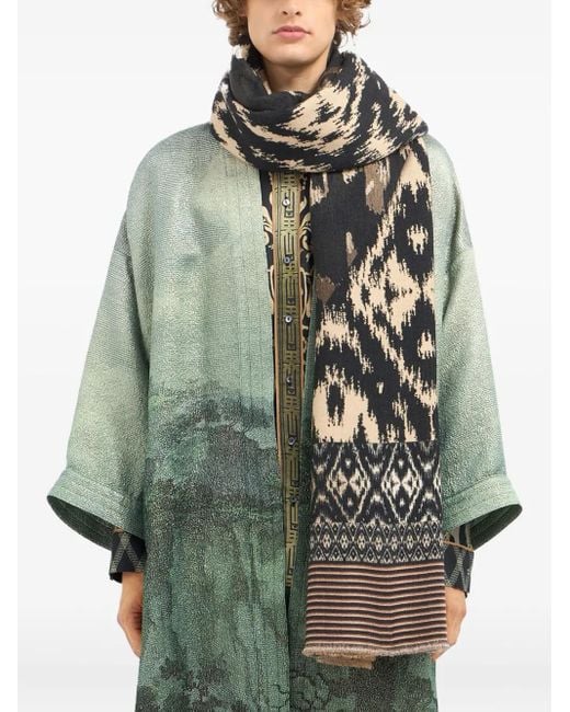 Pierre Louis Mascia Green Schal mit abstraktem Muster