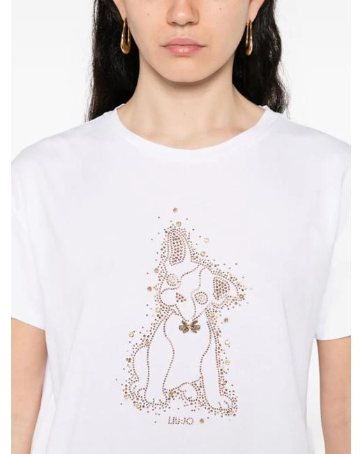 Liu Jo ドッグモチーフ Tシャツ White