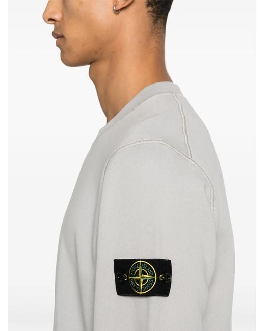 Stone Island Gray Compass Badge Sweatshirt for men
