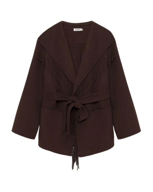 Fringe-trimmed coat Jonathan Simkhai de color Brown