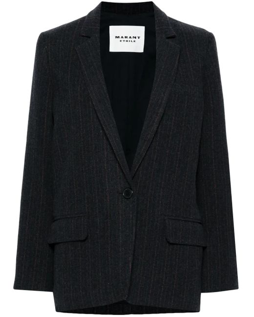 Isabel Marant Black Pinstripe Wool Blend Charlyne Blazer