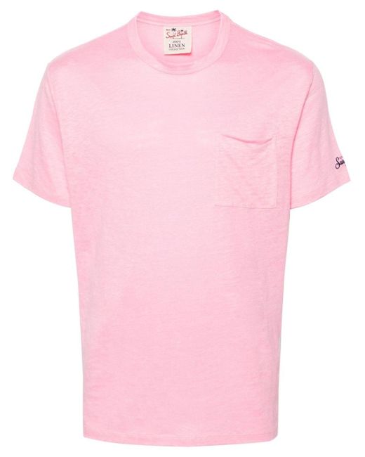 メンズ Mc2 Saint Barth リネン Tシャツ Pink