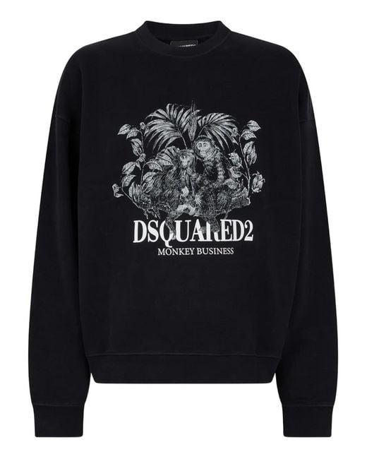 DSquared² Black Sweat Imprimé À Motif Singe for men