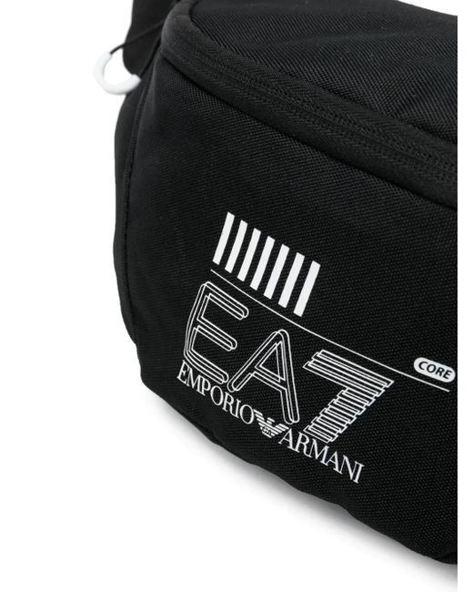 EA7 Black Logo-Print Belt Bag