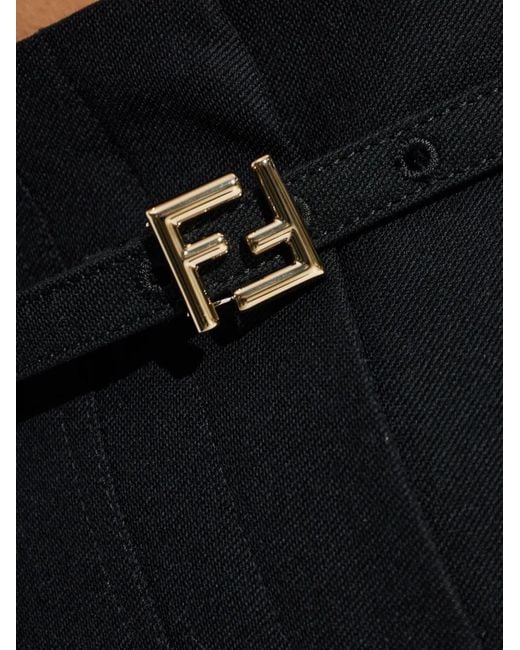 Fendi Black Poudre Wool Trousers