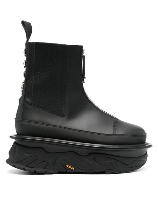 Toga Virilis Black Rivet-detail Leather Boots for men