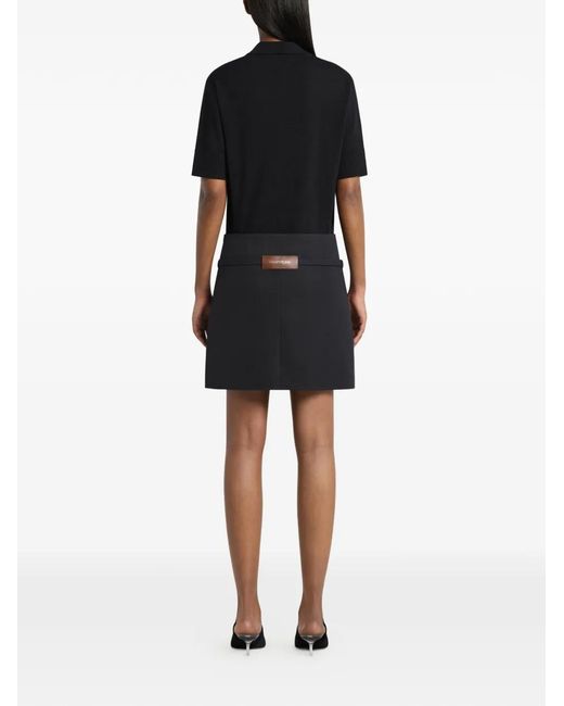Courreges Black Wool Polo Top