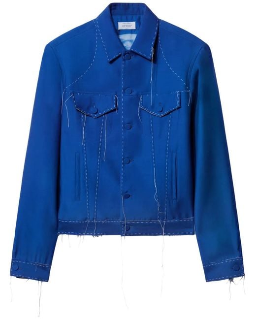 Off-White c/o Virgil Abloh Blue Alien Face Tailored Jacket for men