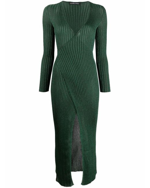 antonella rizza Diana Royal Ribbed Midi Dress in Green - Lyst