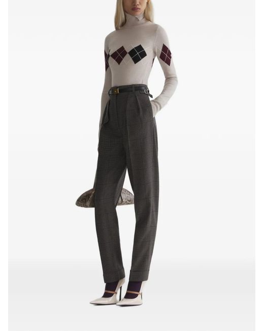 Mugler Gray Argyle Top