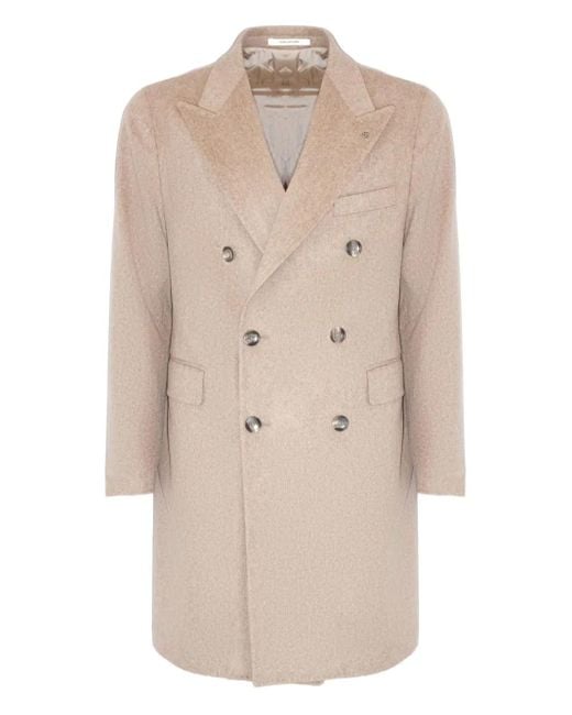 Tagliatore Natural Double-Breasted Coat for men