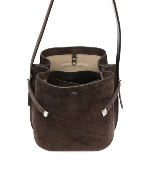 Totême  Black Schultertasche aus Wildleder