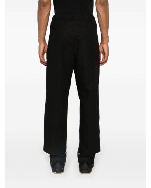 OAMC Black Drawstring Cotton Trousers for men