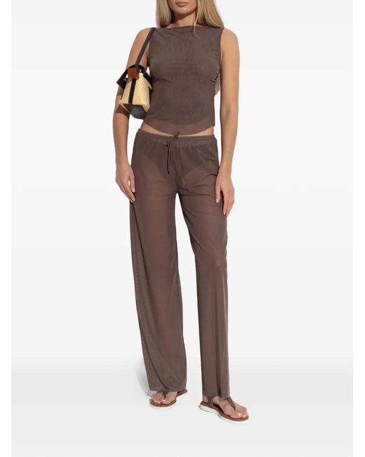 Bondeye Brown Drawstring-Fastening Trousers