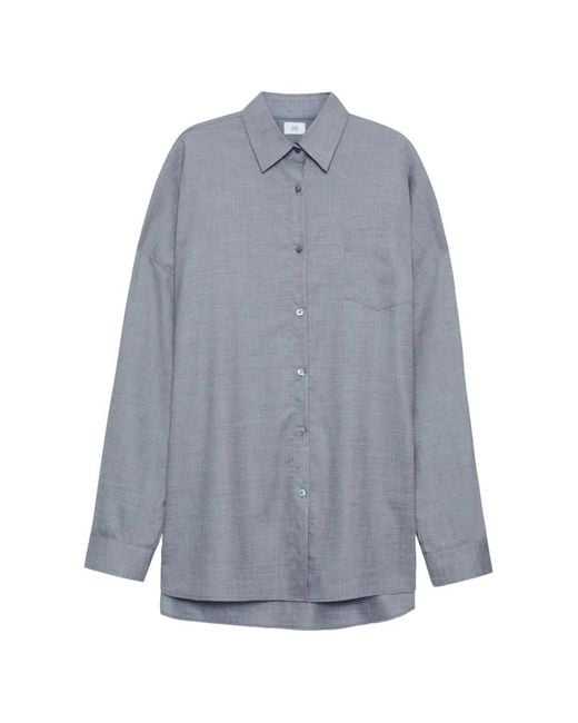 Adam Lippes Gray Chest-Pocket Relaxed-Fit Shirt