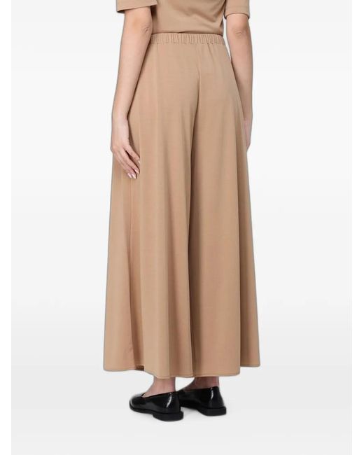 Max Mara Natural Pleated Wide-Leg Trousers