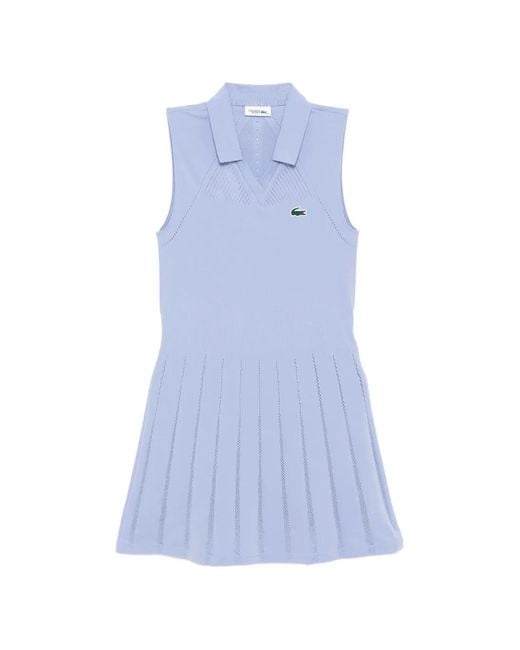 Lacoste Blue Logo-Embroidered Mini Dress