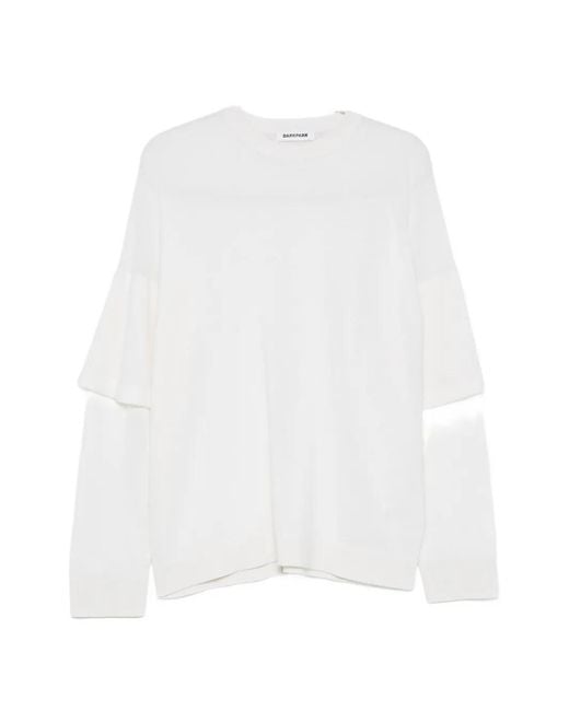 DARKPARK White Layered-Sleeves Sweater