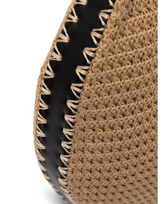 Sisley White Woven-Design Whipstitch-Trim Tote Bag