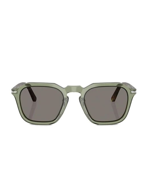 Persol Gray Geometric-Frame Sunglasses