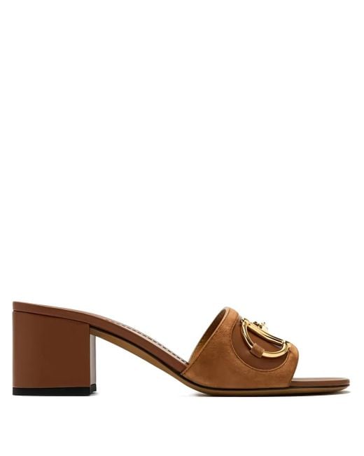 Gucci Brown Horsebit-Detail Sandals
