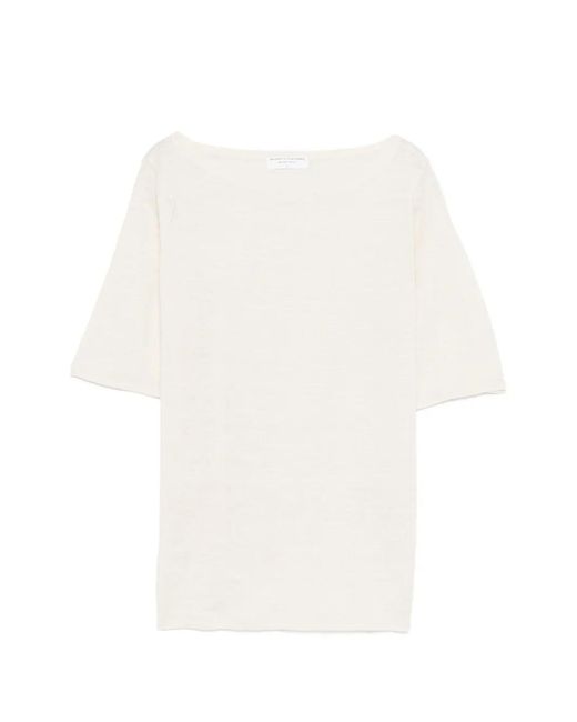 Majestic Filatures White Boat-Neck T-Shirt