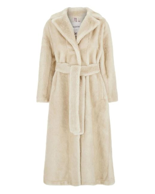 VALENTINI 1972 Natural Belted Faux-Fur Coat