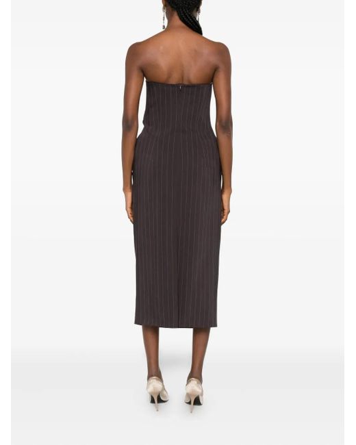 Magda Butrym Brown Striped Twisted Mini Dress