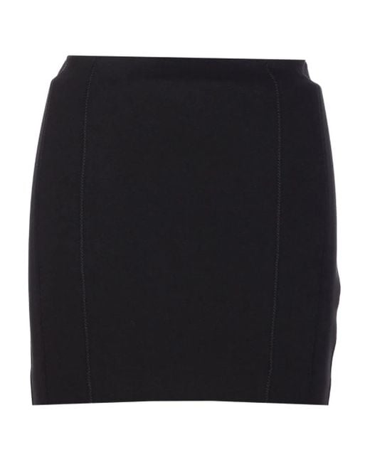 Patrizia Pepe Black Logo-Embellished Mini Skirt