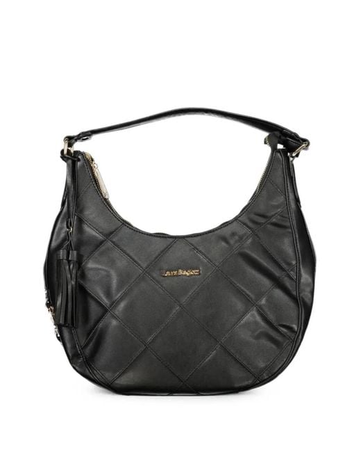 Laura Biagiotti Black Quilted Tassel-Detail Tote Bag