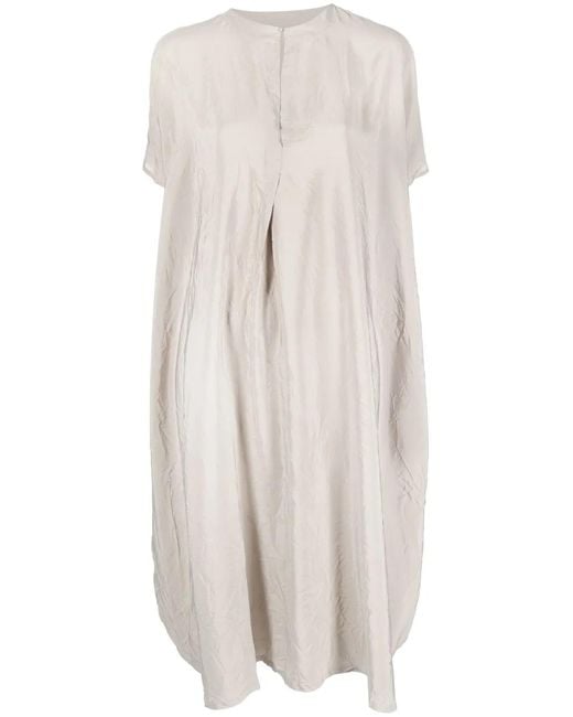 Daniela Gregis White Silk Midi Shirt Dress