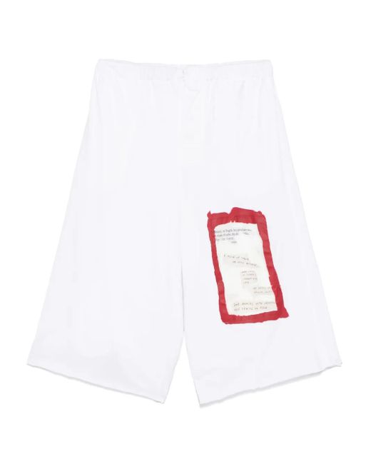 Marni White Graphic-Print Trousers for men