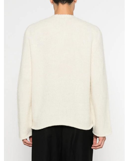 Diana Studio White Crew-Neck Knitted Sweater for men