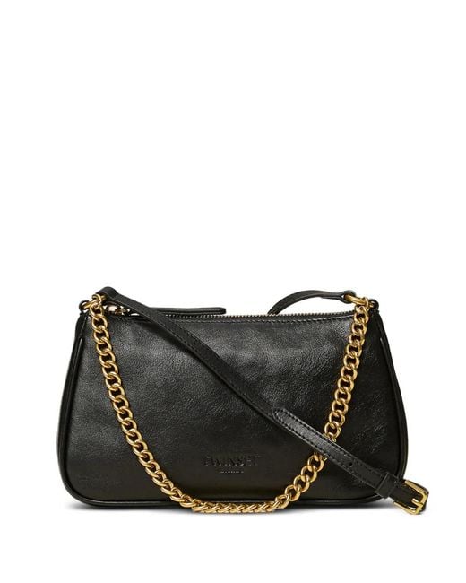 Twinset Black Leather Shoulder Bag