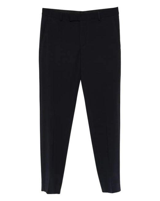 Karl Lagerfeld Blue Textured Straight-Leg Trousers for men