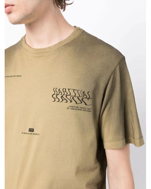 ISO.POETISM Green Slogan-Print Short-Sleeve T-Shirt for men