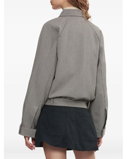 we11done Gray Houndstooth Zip-Up Jacket