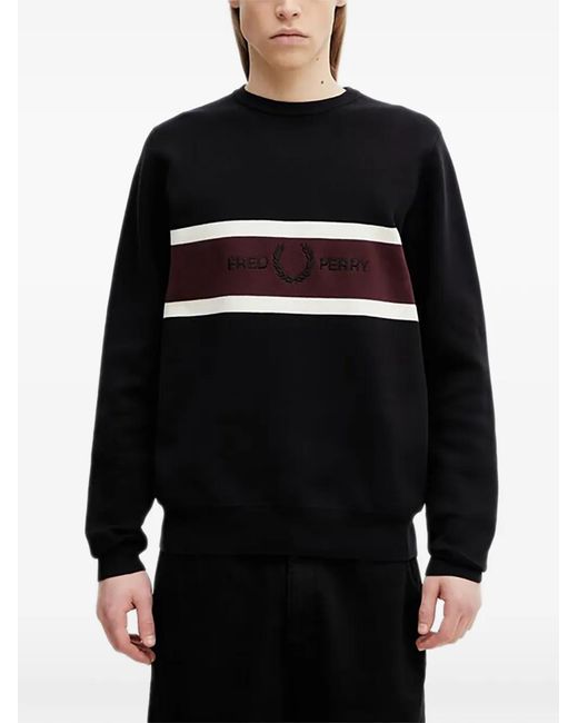 Fred Perry Black Sweat À Broderies for men