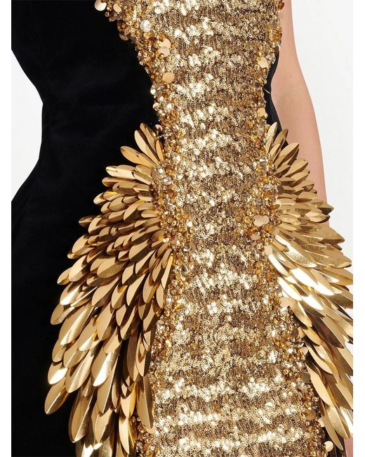 Balmain Black Sequin-Embellished Mini Dress