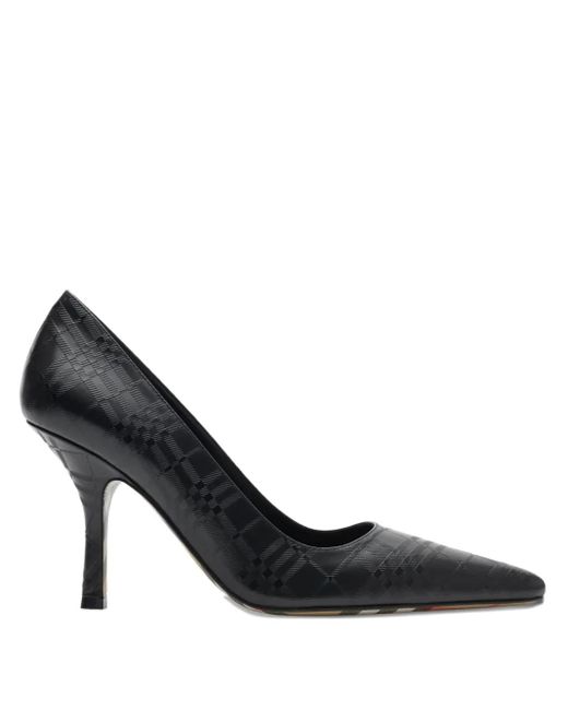 Burberry Black Spitze Pumps mit Dame Check 90mm